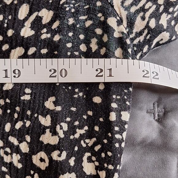 ZARA TRF Collection Shirt Women's XL Black Cream Spotted Rolled Faux Wrap Blouse - Picture 5 of 8